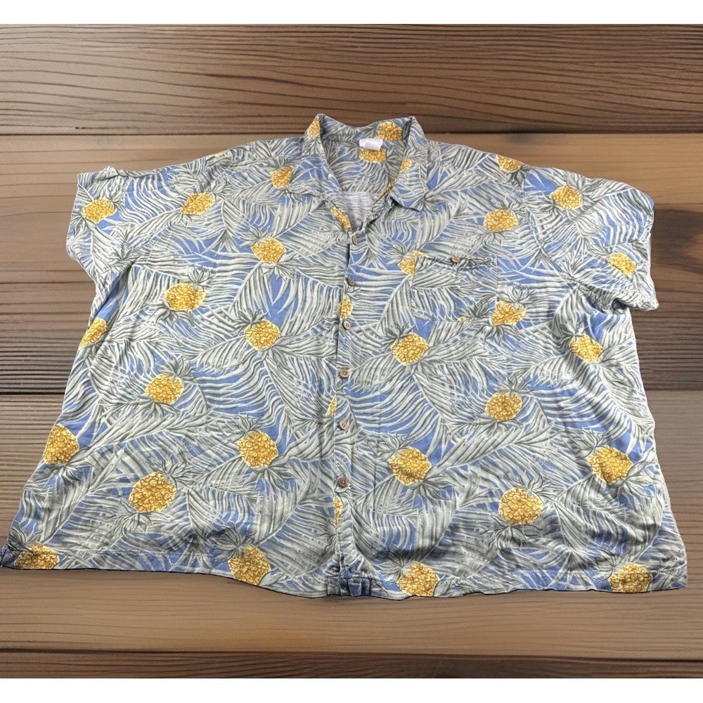 King Size Hawaiian Shirt Mens 8XL Floral Rayon Short Sleeve Button Up Aloha READ